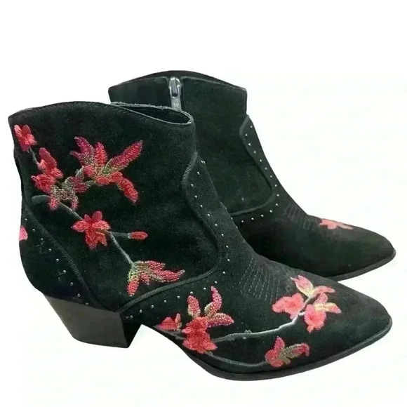 ASH Heidi bootie Floral embroidered black suede leather sole US 6.5 EU 37 EUC - Picture 13 of 13